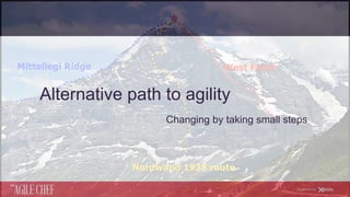 AGILE CHEF
THE
Powered by
Alternative path to agility
Changing by taking small steps
 