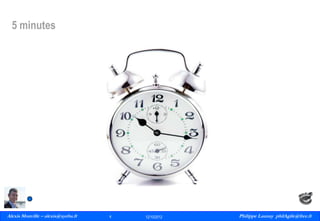 5 minutes

Alexis Monville – alexis@ayeba.fr
4
Philippe Launay
13/09/2010

4

12/10/2012

Philippe Launay philAgile@free.fr
PhilAgile@free.fr

 