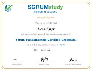Scrum Fundamentals Certified (SFC)