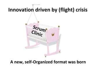 Scrum  Clinic Innovation driven by (flight) crisis A new, self-Organized format was born 