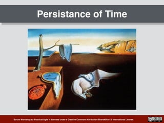 Scrum Workshop by Practical Agile is licensed under a Creative Commons Attribution-ShareAlike 4.0 International License.
Persistance of Time
 