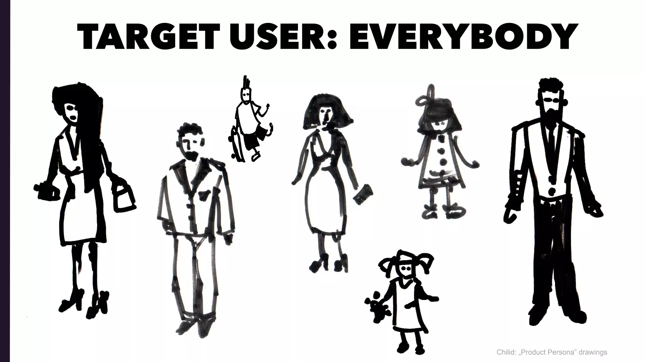 Chilid: „Product Persona” drawings
TARGET USER: EVERYBODY
 