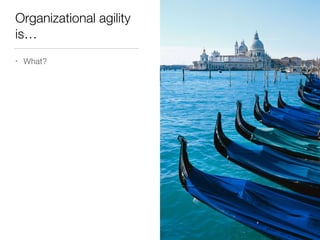 Organizational agility
is…
• What?
 