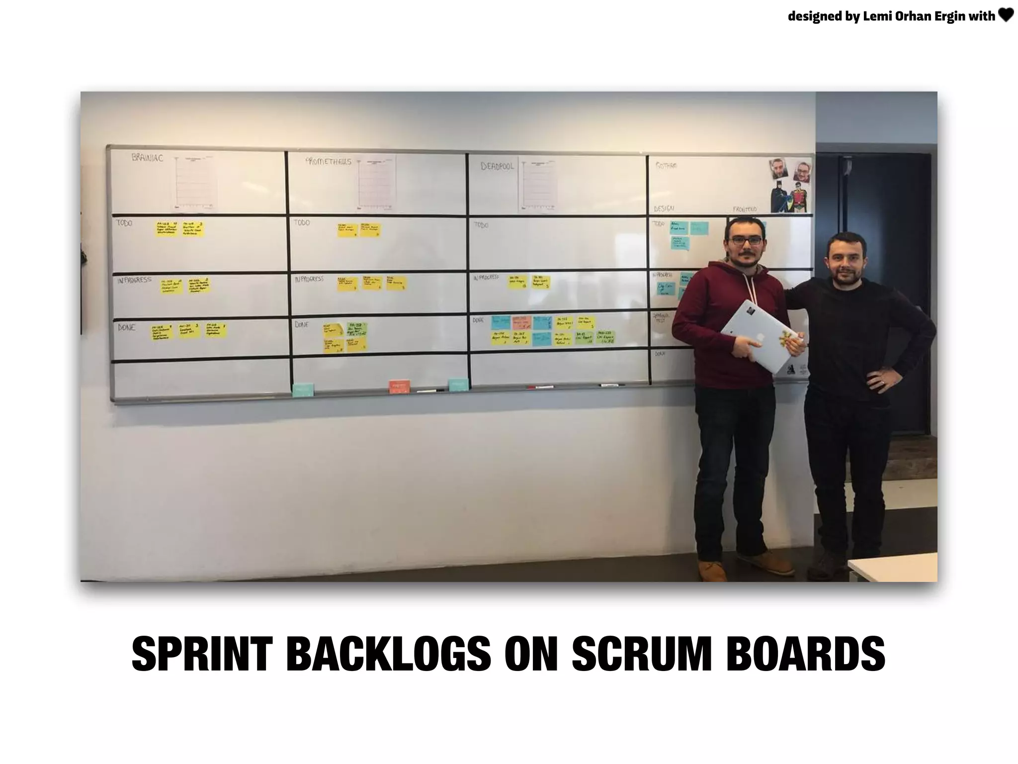 SPRINT BACKLOGS ON SCRUM BOARDS
designed by Lemi Orhan Ergin with
 