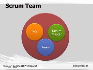 P.O.          Scrum
              Master



       Team
 