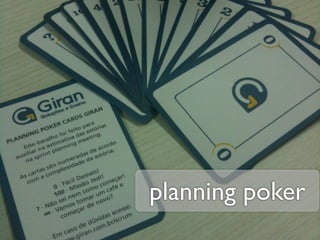 planning poker
 