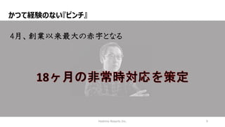 Hoshino Resorts Inc. 9
かつて経験のない『ピンチ』
4月、創業以来最大の赤字となる
 