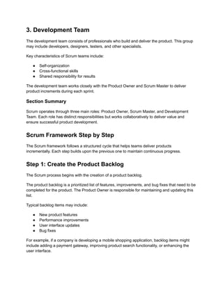 Scrum Framework Step by Step Guide for Agile Teams | PDF