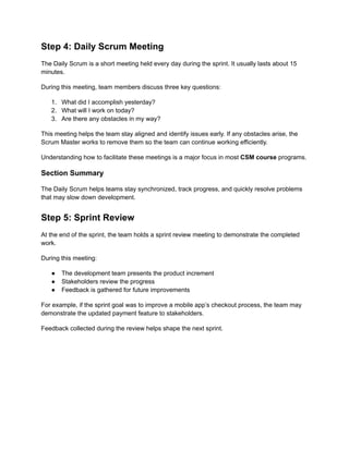 Scrum Framework Step by Step Guide for Agile Teams | PDF