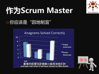 作为Scrum Master
 你应该是“因地制宜”




                 服务
 