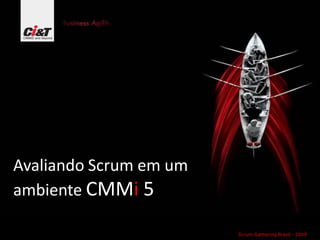 Avaliando Scrum em um
ambiente CMMi 5

                        Scrum Gathering Brazil - 2009
 