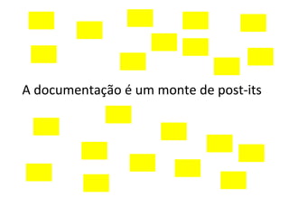 A documentação é um monte de post-its 
