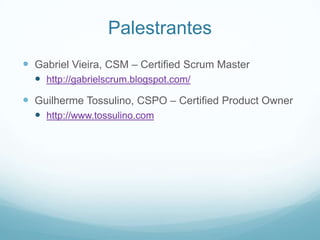 Palestra: Scrum e seus papéis