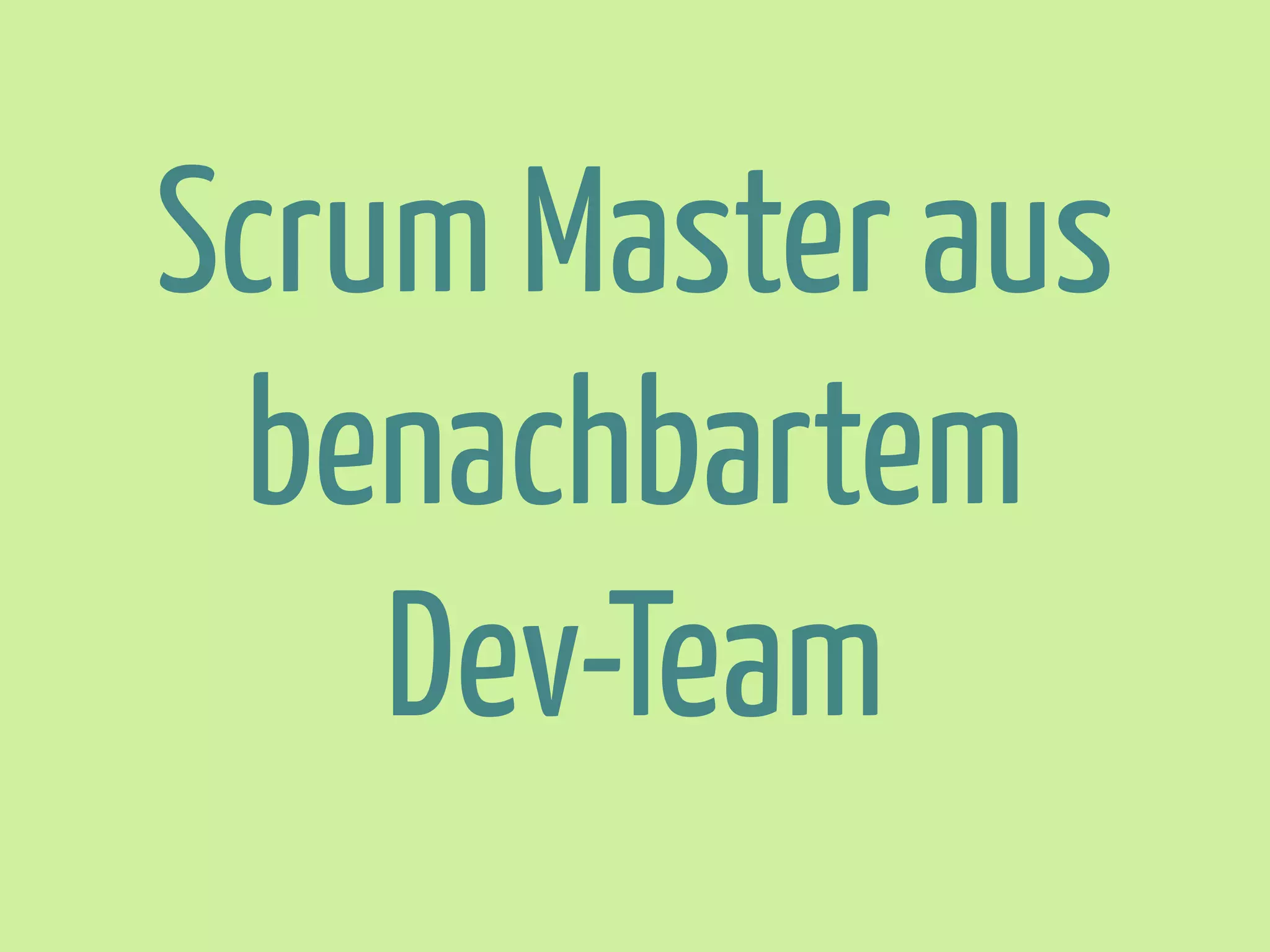 Scrum Master aus
benachbartem
Dev-Team

 