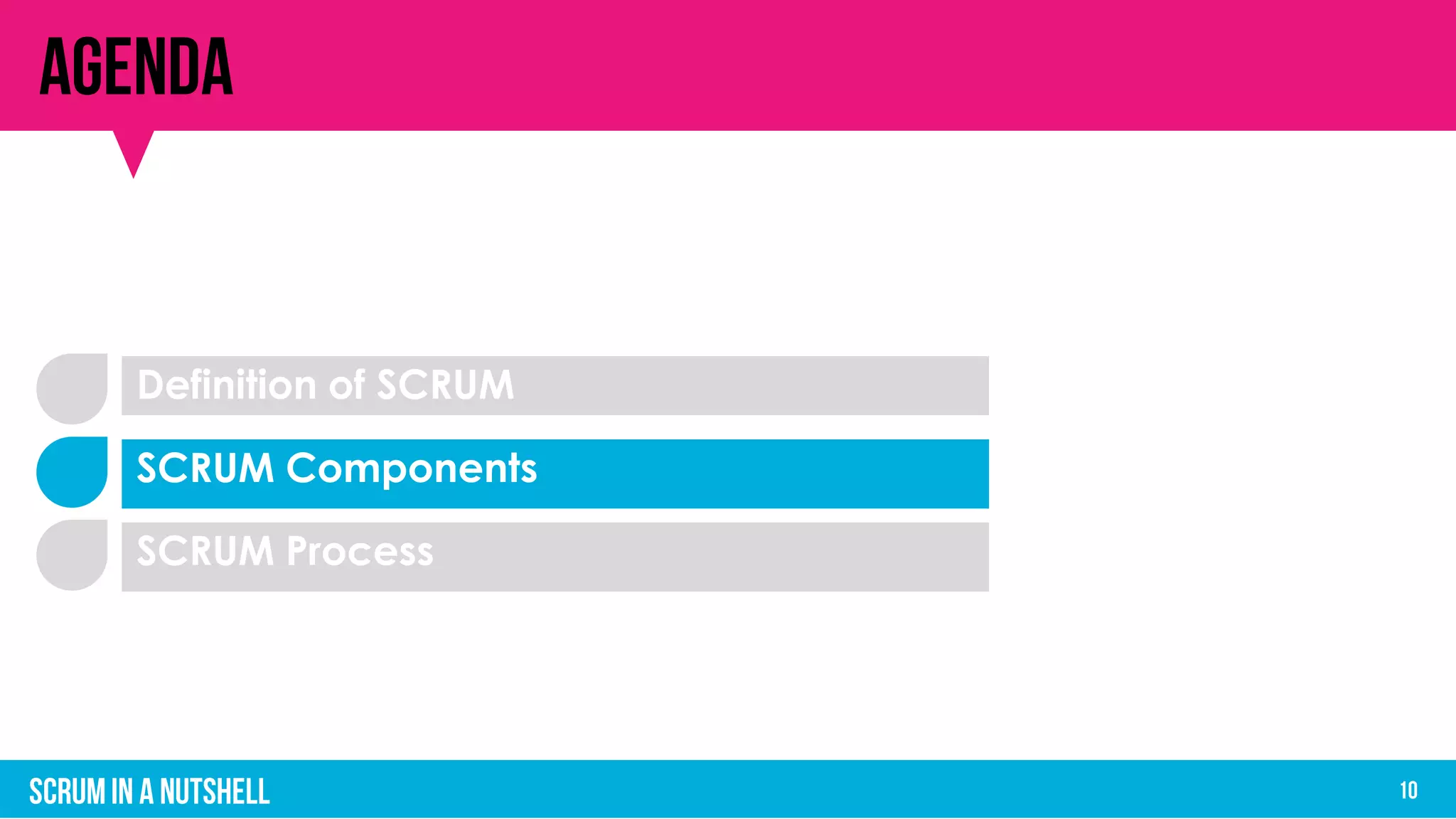 Definition of SCRUM
SCRUM Components
SCRUM Process
 