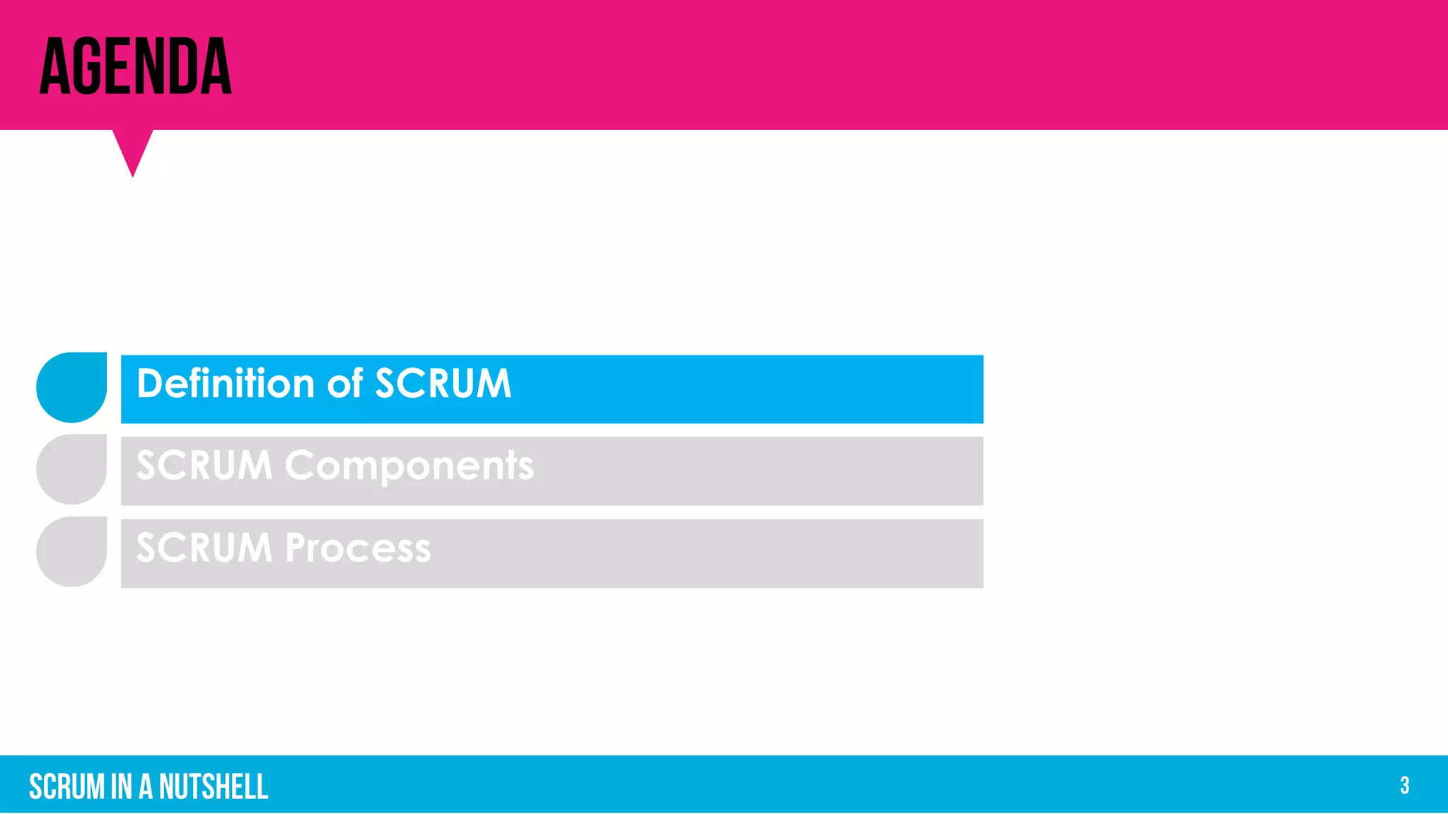 Definition of SCRUM
SCRUM Components
SCRUM Process
 