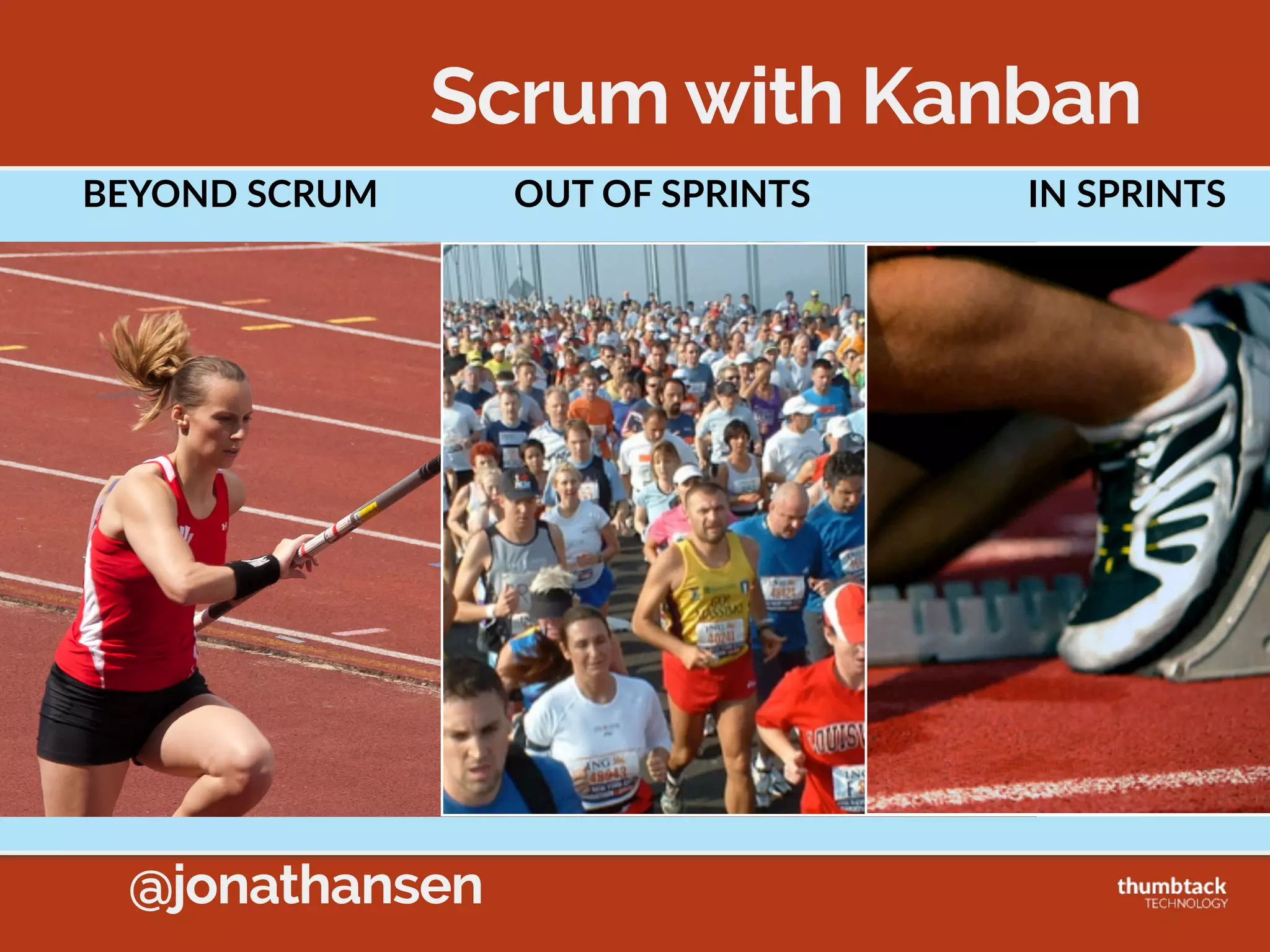 @jonathansen
KANBAN  METHOD  PRACTICES
6.  Improve  Collaboratively,  Evolve  Experimentally
Sprint Backlog
Develop Test Ready
to Demo Accepted
K
A
B
C
D
E
F
G
H
I
J
L
M
(3) (4)
“You  are  allowed  to  Think”  -­‐  Klaus  Leopold
 