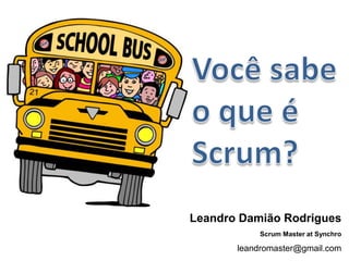 Leandro Damião Rodrigues
Scrum Master at Synchro
leandromaster@gmail.com
 