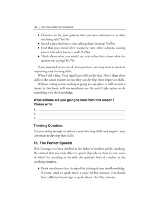 122 | THE SCRUM MASTER GUIDEBOOK
F
F
F
F
F
 