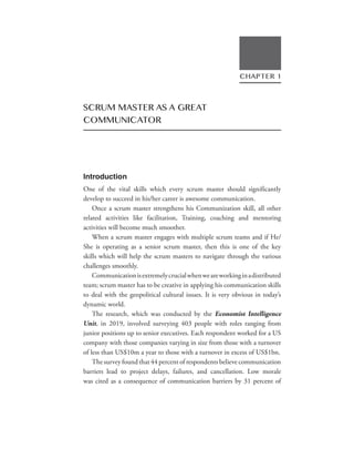 CHAPTER 1
SCRUM MASTER AS A GREAT
COMMUNICATOR
 