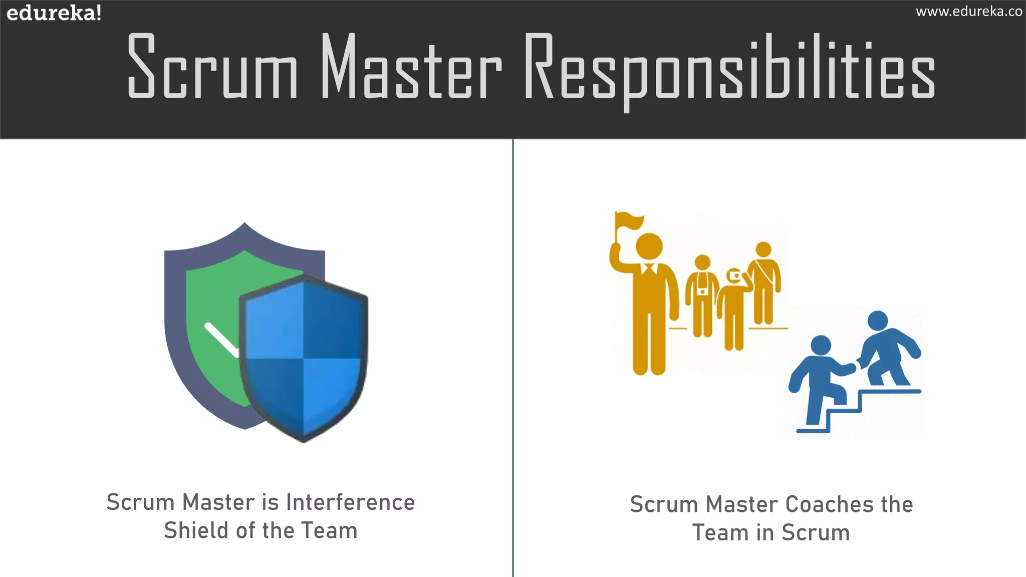 www.edureka.co
Scrum Master is Interference
Shield of the Team
Scrum Master Coaches the
Team in Scrum
 