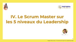 IV. Le Scrum Master sur
les 5 niveaux du Leadership
14
Nadjat Attoumane - Formatrice & Coach En Leadership Agile
 