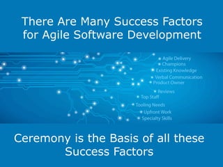 Ceremony is the Basis of all these
Success Factors
There Are Many Success Factors
for Agile Software Development
 
