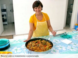 Retorno sobre o investimento e comemoração.
 