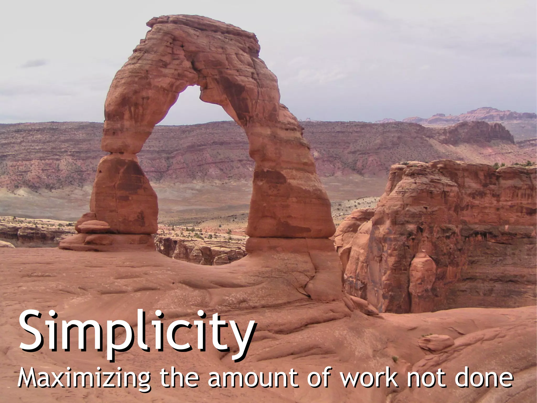 Simplicity
Maximizing the amount of work not done
 