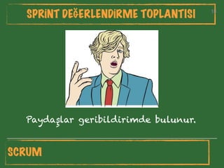 18
SPRİNT DEĞERLENDİRME TOPLANTISI 18
Paydaşlar geribildirimde bulunur.
SCRUM
 