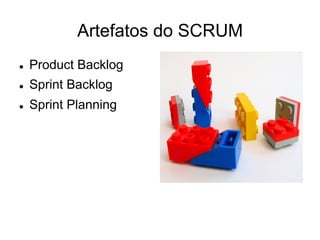 Artefatos do SCRUM
l  Product Backlog
l  Sprint Backlog
l  Sprint Planning
 