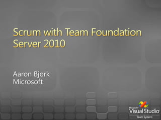 AgendaScrum with TFS 2010 using MSF for Agile 5.0Planning the ProjectHow do you plan the project?Project planning in TFS 2010Planning a SprintWhat is sprint planning?Sprint planning in TFS 2010Running a SprintHow do you run a sprint?Running a sprint in TFS 2010