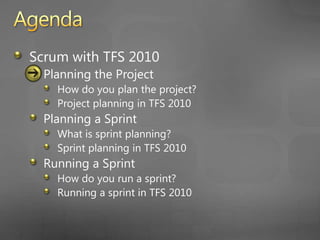 How do you Plan the Project?Product BacklogEvolving backlog of user stories (requirements)Describes what users need and valueOwned by the Product OwnerPrioritized by business valueEach story is written from the user’s perspective