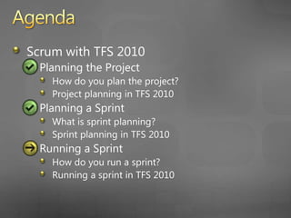 How do you Run a Sprint?<br />Track Progress<br />Daily Sprint Meeting<br />What work has been completed<br />What work re...