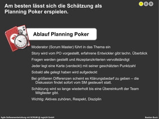 SCRUM beschreibt 3 relevante Rollen im  Entwicklungsprozess. Product Owner Team Scrum Master 1 2 3 definiert Produkt-Features 