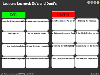 Iterationen bestehen aus den gleichen, immer wieder kehrenden Stufen, die den Rhythmus der Entwicklung vorgeben. Planning Estimation Sprint Retrospektive Review Daily Scrum Aktuelle, priorisierte User Stories werden kurz vom Product Owner vorgestellt 