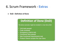 6. Scrum Framework - Extras
● DoD - Definition of Done
 