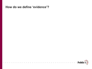 How do we define ‘evidence’?

 