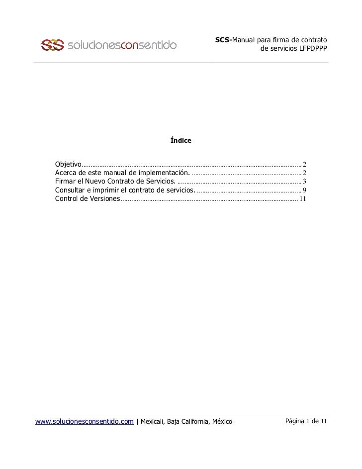 Scs Manual para Firma de Contrato de Servicios LFPDPPP
