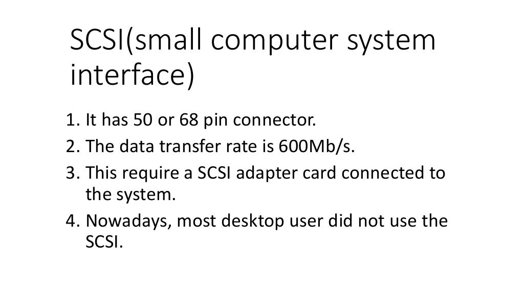 Scsi(small computer system interface)nik