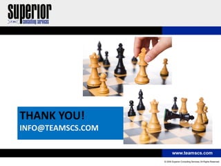 THANK YOU!
INFO@TEAMSCS.COM
 