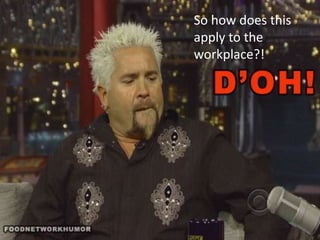 This applies to the work place?!So how does this apply to the workplace?!