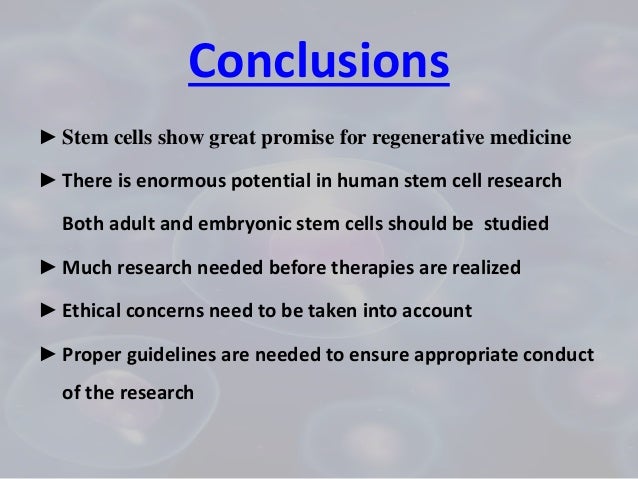 conclusion of stem cell research