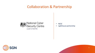 14
• NCSC
• Lighthouse	
  partnership
Collaboration	
  &	
  Partnership	
  
 