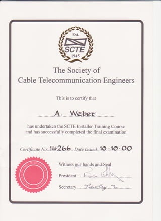 Scte Installer Certificate