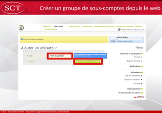 Créer un groupe de sous-comptes depuis le web
Mail du groupe
Votre mail
 