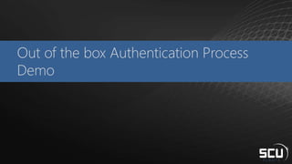 Out of the box Authentication Process
Demo
 
