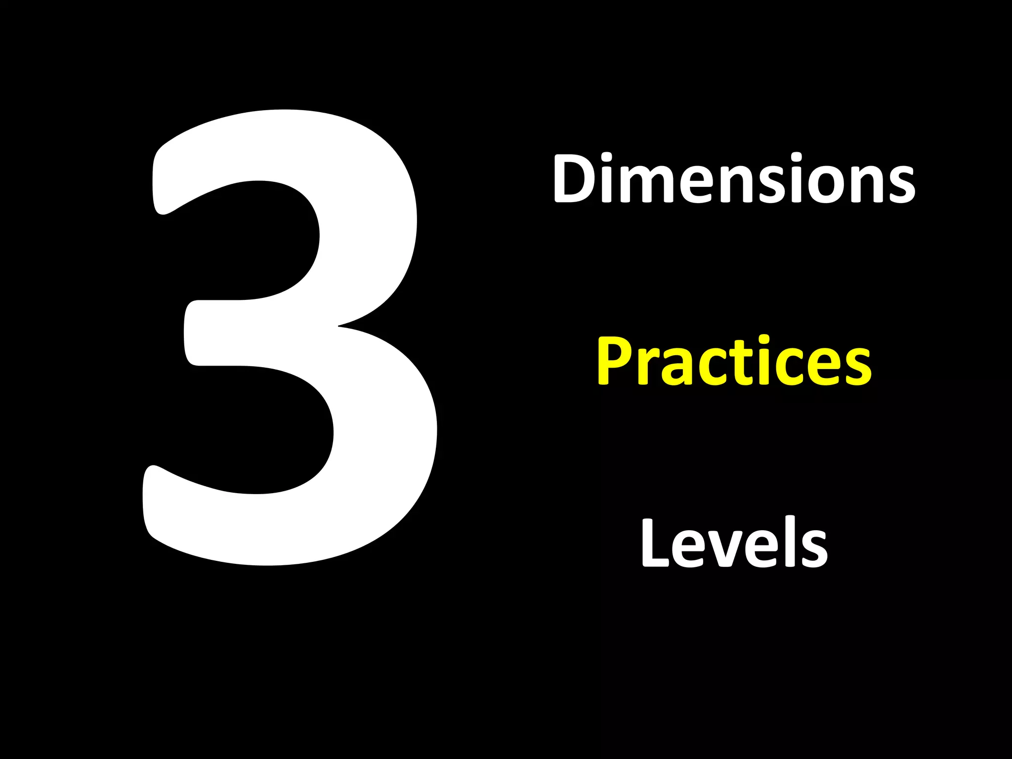 Dimensions

 Practices

  Levels
 