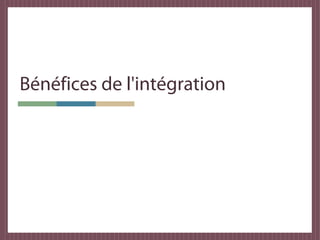 Bénéfices de l'intégration
 