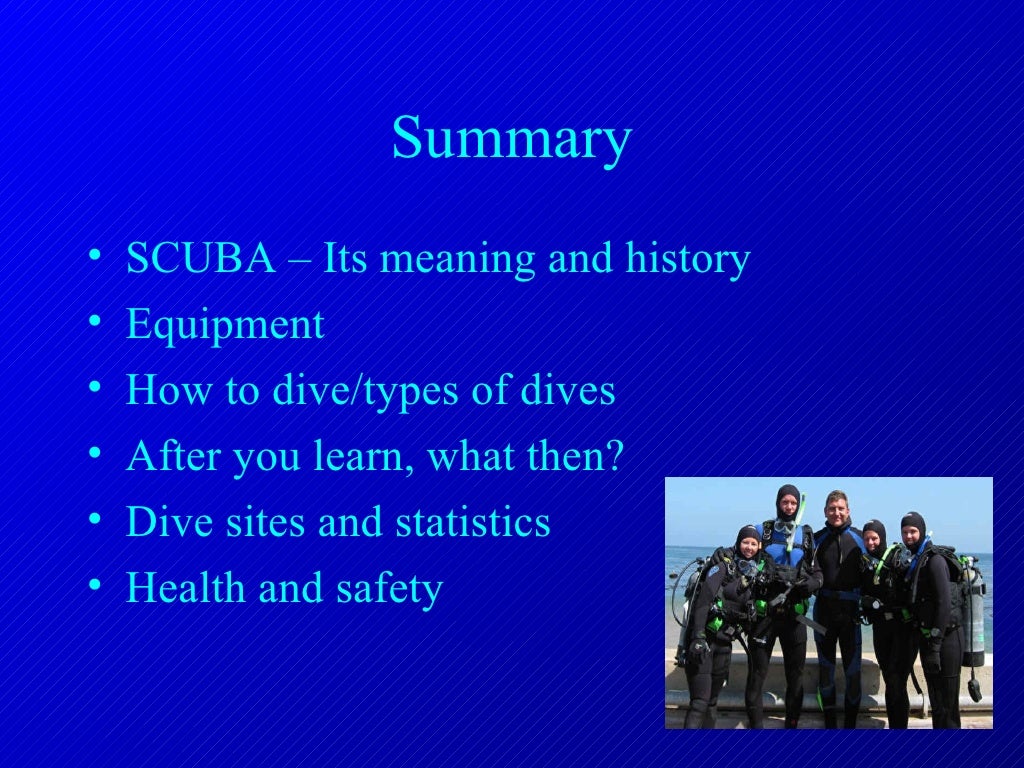 Scuba diving presentation